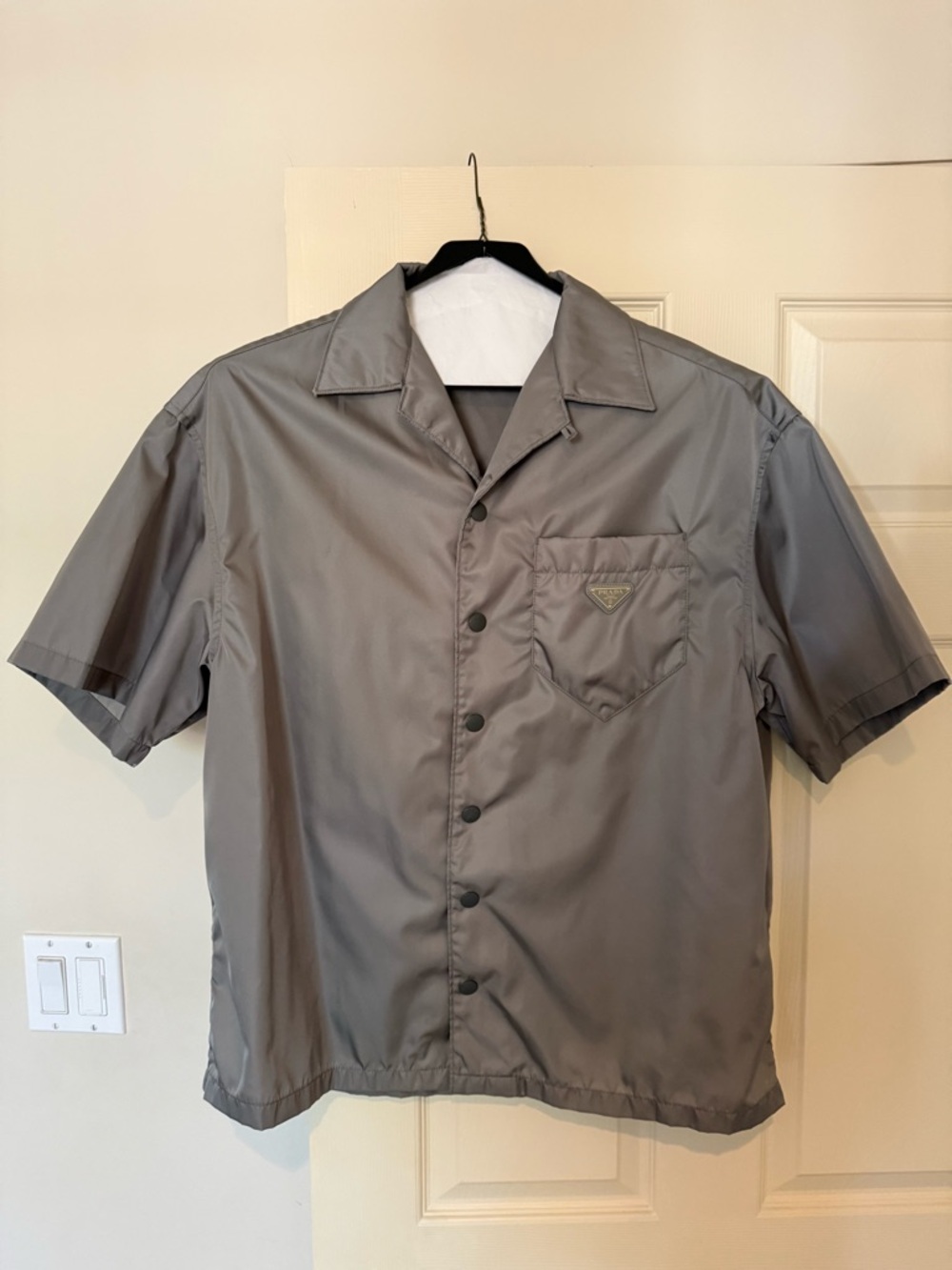 Prada Re-Nylon Gray Short-Sleeve Shirt